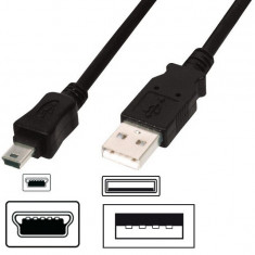 Cablu date si incarcare Assmann USB M (tata) - miniUSB M (tata) 3 metri, negru