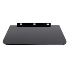 Suport cu raft de sticla pentru DVD / Console / Quality SkyBox Satellite, Maclean MC/629, Greutate maxima suportata 8kg, Negru