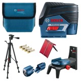 Bosch GCL 2-50 C + RM 2 + BT 150 - Nivela laser cu linii si puncte 2 linii laser 20 m 2 puncte laser 10 m +/-0.3 mm/m suport perete trepied geanta tex