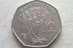 MONEDA 10 RUPEES 2000-MAURITIUS foto