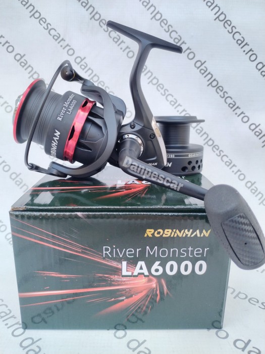 Mulinetă Feeder si Crap ROBINHAN RIVER MONSTER LA6000 tambur Long Cast
