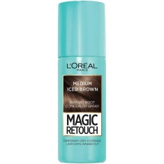 Spray Instant de Par L&amp;#039;Oreal Paris Magic Retouch 7 Medium Iced Brown, 75 ml, Spray pentru Mascarea Radacinilor Crescute, Spray Camuflare Radacini, Spr foto
