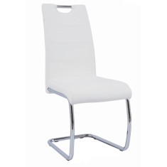 Scaun piele ecologica alba Abira 43x44x96 cm