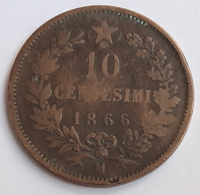 Italia, 10 Centesimi 1866