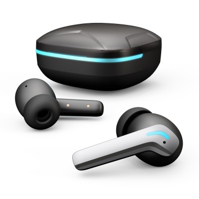 Casti wireless G05 TWS , Gaming Muzica, Bluetooth 5.3, ENC, 40h autonomie, Negru cu Gri foto