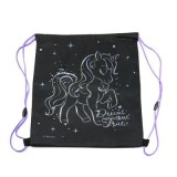 Rucsac cu snur pentru copii Starpak Unicorn Holo, negru cu mov, 38. 5x33 cm