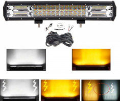 Proiector led bar offroad,atv,camion,utilaje 44cm 252w cu 2 culori si strobo foto