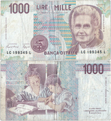 1993 (10 III), 1.000 lire (P-114a.3) - Italia! foto