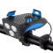 Far bicicleta cu 3 leduri, 400 lumeni, Suport telefon, 4000 mAh, Claxon