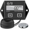 Contor de ore pentru motoare, tahometru digital, IP65, monitorizare timp si turatii, negru