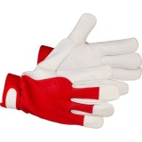 Manusi piele de capra, bumbac, rezistente la frig, rosu si alb, marimea 09/L, Strend Pro Marvic GartenVIP DiyLine