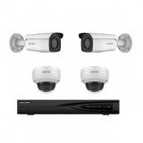 Kit supraveghere video tehnologie IP, cu 2 camere exterior si 2 camere interior