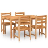 Set de sufragerie de gradina, lemn masiv de tec, 5 piese