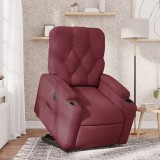 VidaXL Fotoliu electric rabatabil cu ridicare, roșu vin, textil