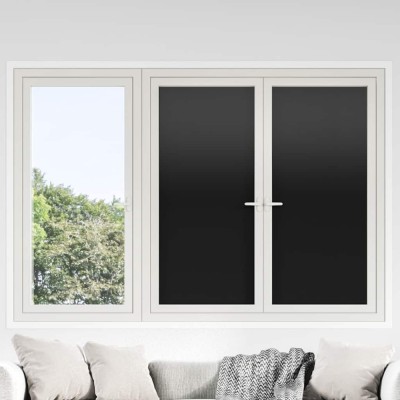 vidaXL Folie fereastră, 3 buc., statică mată, neagră, PVC 3208955 foto