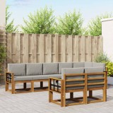 vidaXL Set de canapele de exterior 8 pcs Gri natural și deschis 3366579