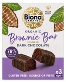 Baton Brownie Biona, 3 x 40g, Ciocolata Neagra Bio, 78% Cacao
