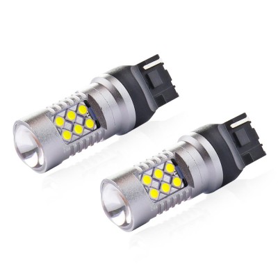 Set 2 becuri auto cu LED AMIO 12-24V, T20 W21W, 24 SMD 3030 foto