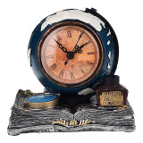 Cumpara ieftin Ceas de masa, Formata din glob pamantesc, carte si ceas din plastic, 15 cm, 1698H