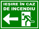 Placuta pentru iesire in caz de incendiu spre stanga