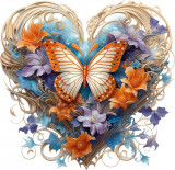 Cumpara ieftin Sticker decorativ Fluture, Multicolor, 61 cm, 1316STK-6