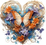 Sticker decorativ Fluture, Multicolor, 61 cm, 1316STK-6