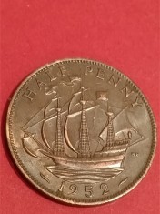 Half (1/2) penny 1952 UK , stare excelenta [poze]. Discount conform descriere [10 - 20 %. Vezi descrierea.].