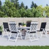 Perne de scaun spătar &icirc;nalt 6 buc. negru model carouri textil