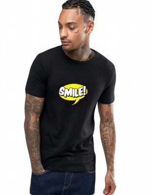 Tricou barbati negru - Smile - 2XL foto