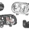 Far Volkswagen Golf 4 (1j) (Hb + Combi), 08.1997-09.2006; Golf 4 Cabriolet (1exo), 04.1998-10.2003 , fata, Dreapta, cu Proiector ceata; H1+H3+H7+PY21