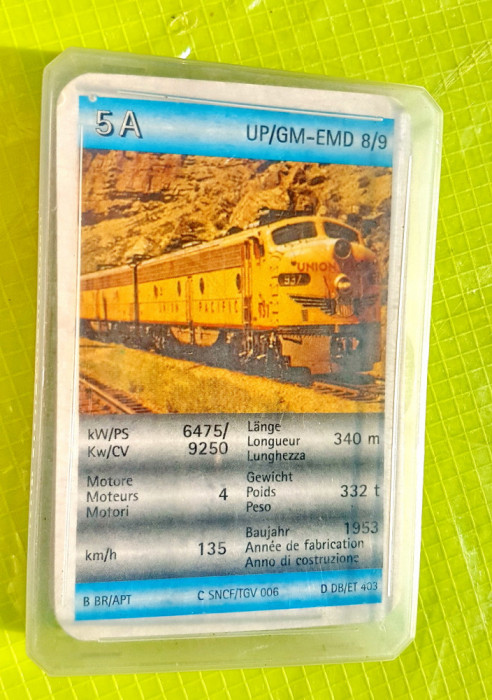 E483-Carti joc TRENURI GERMANIA QUARTET 32 bucati 10/7 cm.