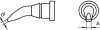 Varf de Lipit Weller LT-AX 1.6mm T0054442799, compatibil WP80, WSP80, MPR80, FE75, forma dalta curbata 30 grade