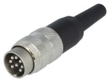 Conector M16 mufă tată 8 pini 100V drept