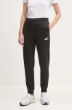 Puma pantaloni de trening femei, culoarea negru, cu imprimeu, 682450