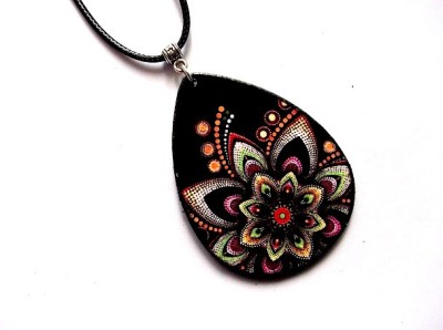 Colier lemn cu mandala 45958 foto