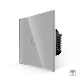 Intrerupator touch smart Luxion LXD-WT2-101G-GY, simplu, Wi-Fi, gri