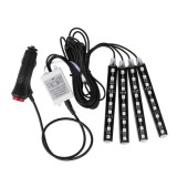 Lumini Ambientale auto interior LED 12 SMD RGB cu telecomanda Wireless, reglabil, Universal