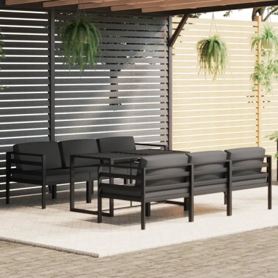 Gossi set mobilier de gradina cu perne, 7 piese, antracit, aluminiu foto