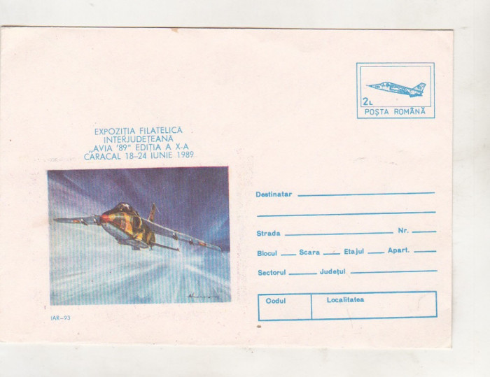 bnk ip Expofil Avia `89 Caracal - avion IAR 93 - necirculat - 1989