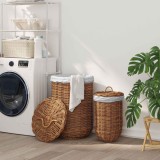 vidaXL Coș pentru rufe 2 pcs Maro Ratan Kubu 42020974