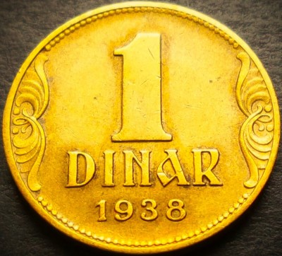 Moneda istorica 1 DINAR - YUGOSLAVIA, anul 1938 * cod 5281 A foto