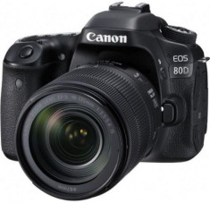 Aparat Foto DSLR Canon EOS 80D + Obiectiv EF-S 18-135mm IS, 24 MP, Full HD, WiFi (Negru) foto