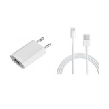 Incarcator Telefon Priza USB alb 1A Apple iPhone + cablu date Lightning