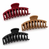 Cumpara ieftin Set 3 clesti par, culori variate 10.9 x 4.5 cm, alese aleatoriu, accesorii late din plastic rigid cu arc metalic, pentru coc, par lung, gros si des