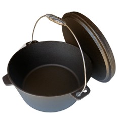 Ceaun fonta cu maner, diametru 25 cm, tip cuptor olandez, 3.6 litri, Totokita&amp;reg; foto