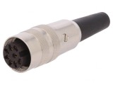 Conector M16 Mamă Lipire pe Cablu 8 PIN 5A 60V Drept, Lumberg