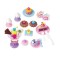 Set de deserturi, prajituri, dulciuri si inghetate de jucarie,18 accesorii, multicolor