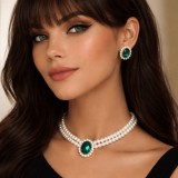 Set colier Perle Smarald