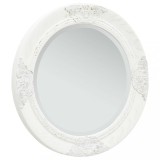 vidaXL Oglindă de perete &icirc;n stil baroc, alb, 50 cm