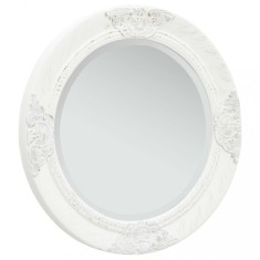 Oglinda de perete in stil baroc, alb, 50 cm